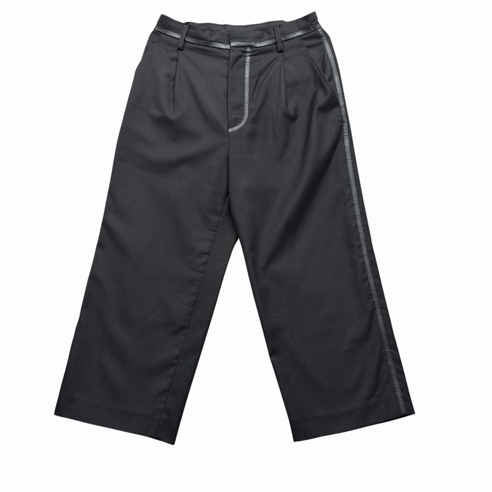 Noir Kei Ninomiya Cropped Pants Comme des Garcons Wide Leg Trousers Womens Small